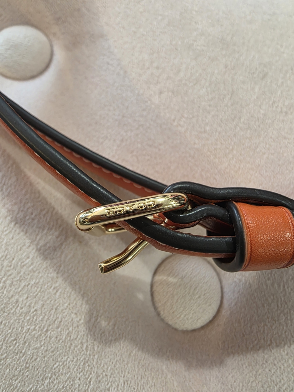 Coach Leather Crossbody Strap in Cognac Brown with Gold Hardware - Picture 2 of 4